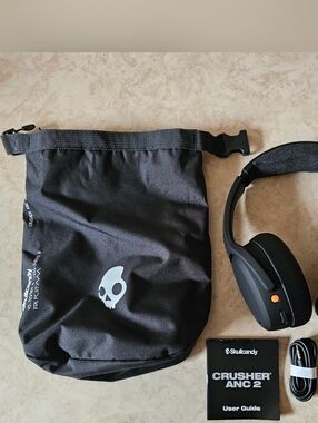 Skullcandy ANC Crusher Black Wireless Headphones with Carry Pouch